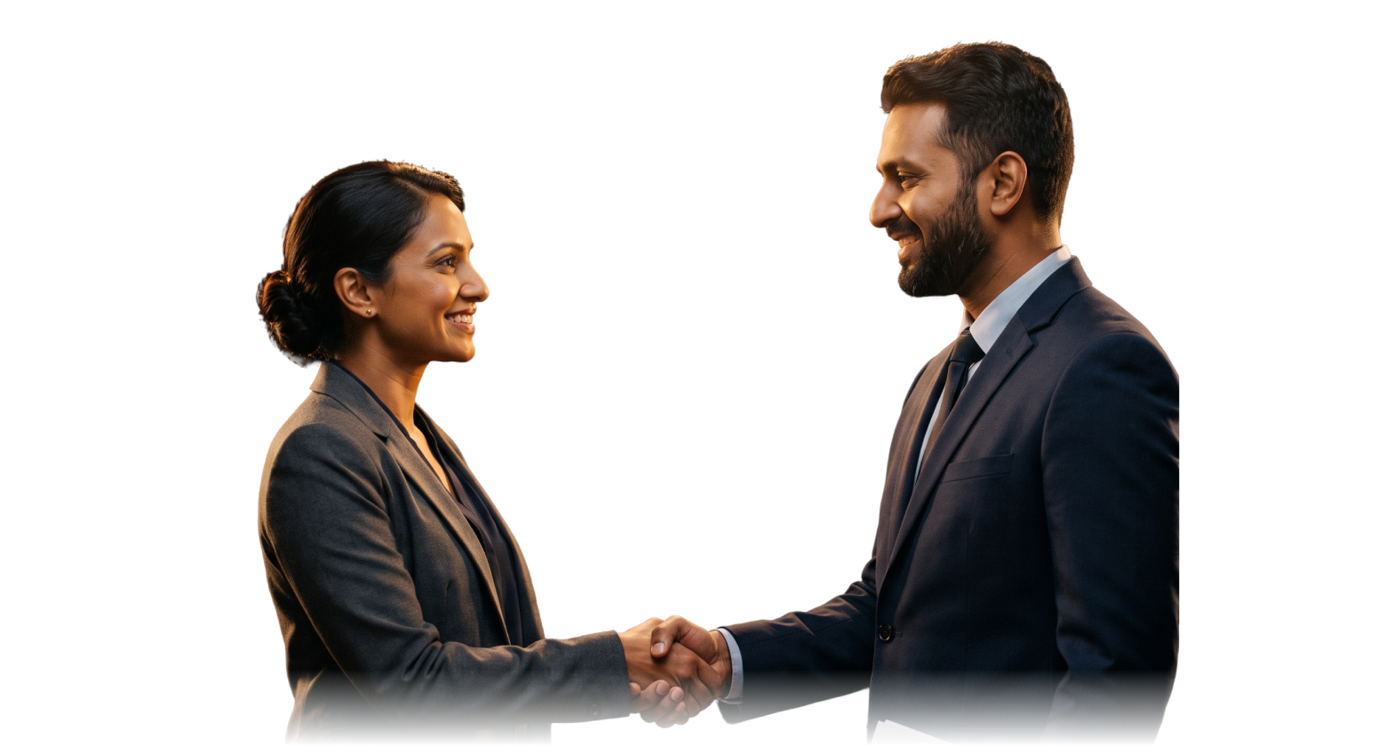 Two people discussing tax paperwork